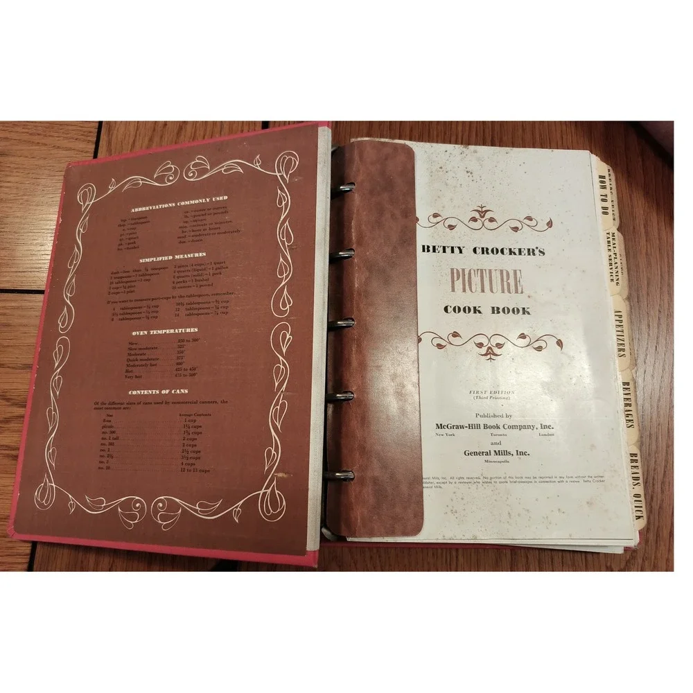 betty crocker's picture cook book spiral first edition third printing recipe